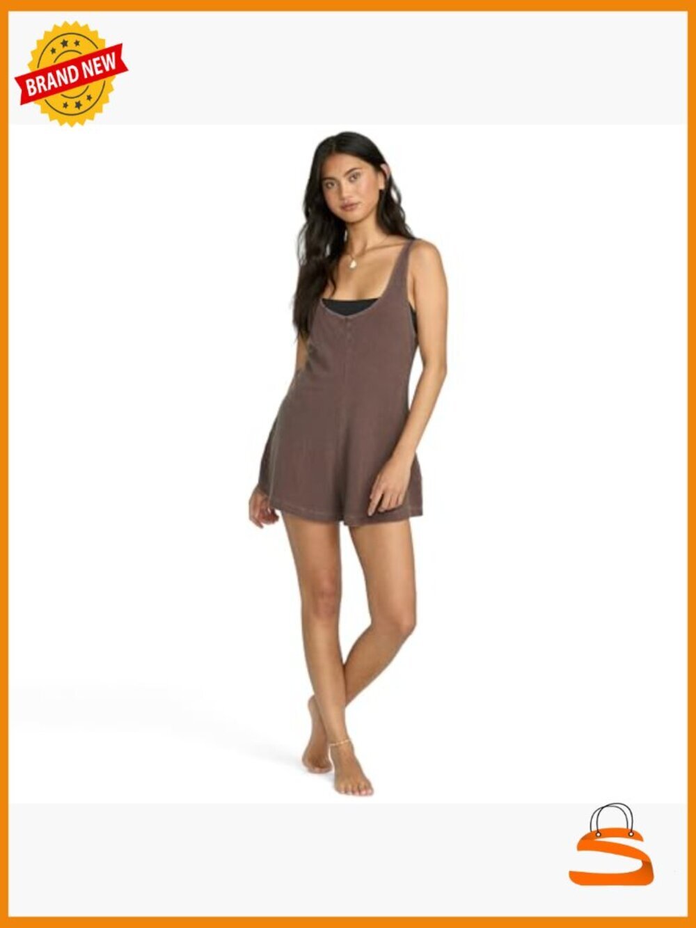 Never Better Cover-Up Cotton Knit Romper - Relaxed Fit Romper - Picture 4 of 4